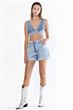 Short Mom Azul Gastado