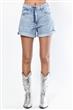 Short Mom Azul Gastado