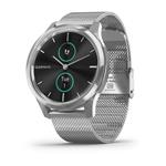 Smartwatch Garmin Vivomove Luxe Acero inox. Malla Plateada